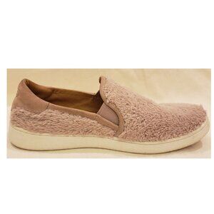 UGG Ricci Slip-On Comfort Flats Size-9.5 Dusk Pink Faux Fur Sheepskin